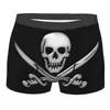 Unterhose Glassy Pirate Skull Sword Crossbones Man's Boxer Briefs Skeleton Bone Atmungsaktive Lustige Unterwäsche Top-Qualität Print Short