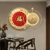 Väggklockor ljus lyx med restaurang hängande bild dekoration hushåll vardagsrum klocka avancerad matbord väggmålning
