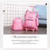 Backpacks Children School bag set with Wheels Students Backpack Trolley Bag Rolling Wheeled For Girls 230803