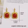 Boucles d'oreilles pendantes mode tempérament femmes carré d'or rouge pierre levier boucle d'oreille mariage fête d'anniversaire anniversaire cadeau bijoux