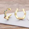 Rücken Ohrringe AIBEF Ankunft Wave Design Clip für Frauen Kupfer Kristall CZ Knorpel auf ohne Piercing Schmuck Geschenk