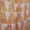 Flagi banerowe 10m 36 Koronki Pnorek Hessian Flagi urodzinowe karnawałowa tkanina Bunting Weddna Decor Decor Dom Baby Shower Garland 230804