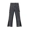 dhgate фиолетовые джинсы для мужской моды Мужские дизайнерские брюки Сращивание джинсов Рваные джинсовые брюки Хип-хоп Проблемные мужские и женские брюки Черные джинсы