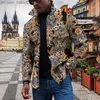 Herrjackor 2023 Autumn Winter New Fashion Man Clothes Retro Harajuku Baroque Men Jacka Lapel Button Pocket Leisure Coat Windbreaker T230804