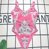 Kvinnors badkläder sexiga enstycken baddräkter kvinnliga rygglösa bodysuits rosa svart monokini badkläder kvinnor baddräkter simning 230803