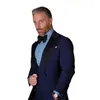 Costumes de mariage de luxe pour hommes Slim Fit Jacket Peaked Revers Groom Wear 3 Pièces Pour Homme Bureau D'affaires Personnalisé