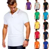 2020 esporte verão novo decote multicolorido masculino listrado emendando camiseta masculina casual manga curta polo213a