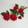 Decorative Flowers 5 Hesds Single Velvet Roserose Artificial Bouquet Silk Craft For Wedding Car Rose