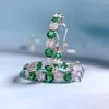 Brincos de argola loja de prata esterlina 925 laboratório safira esmeralda diamantes de alto carbono para mulheres joias finas por atacado