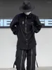 Men's Jackets Techwear Shirts Men Darkwear Hip Hop Blouses Punk Black Long Sleeve Button Up Male Zipper Harajuku Japanese Streetwear