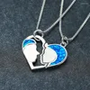 Chains Splicing Loving Fire Opal Pendant Necklace For Anniversary