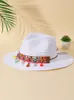 Viseiras 2023 Chapéu de praia com borla colorida para mulheres Bohe Cowboy Chapéus de sol de palha de verão proteção UV para férias ao ar livre atacado 230804