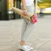 Spodnie damskie kobiety panie luźne swobodne sznurka elastyczna bawełniana i lniana spodnie Y2K w stylu workowate kobieta vintage