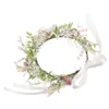 Fleurs décoratives Bandeaux Filles Cheveux Floral Pour Femmes Faux Guirlande Couronnes Décor Tissu Mariée