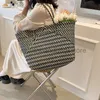 Shoulder Bags This year's popular color contrast niche straw woven bags for women 2023 new summer portable cabbage basket bucket bagsstylishhandbagsstore