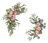 Flores decorativas 2 peças arco de casamento de 33,5 polegadas flor artificial guirlanda para porta decoração floral