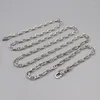 Catene Collana da uomo in vero argento sterling 925 da 3,5 mm con catena a maglie di ancoraggio da 25,6 pollici