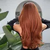 Perucas Sintéticas GEMMA Vermelho Marrom Cobre Gengibre Longo Liso para Mulheres Onda Natural com Franja Cabelo Cosplay Resistente ao Calor 230803