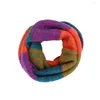 Foulards Tricot Infinity Boucle Écharpe Hiver Femmes Mode Anneau Cercle Col Plaid Mohair Cache-Cou