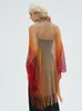 Halsdukar mode 2023 stickad ihålig sommar elegant kvinnor halsduk chic tofs poncho kvinnlig capa para mujer pashmina scarve wrap sjal