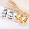 Hoop Earrings 10mm Wide Earring For Women Circle Huggie Stainless Steel Simple Everyday Jewelry