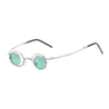 Occhiali da sole Ins Small Round Punk Women Y2K Retro Flip Lens Shades UV400 Men Fashion Occhiali da sole