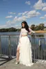 Rokken Mode Toevallige Witte Elegante Rok Tule Vloerlengte Hoge Split Ruffle Gelaagde Elastische Taille Vrouwen Plus Size Custom Made