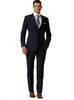 Men's Suits Midnight Blue Tuxedo Custom Made Groom Suit Bespoke Dark Navy Wedding For Men 2 Button Man