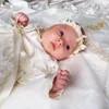 Mädchenkleider zur Babytaufe, lange Ärmel, bodenlange Taufkleider aus Spitze mit Kopfbedeckung