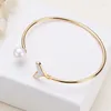 Bangle Freshwater Pearl Bracelet Shell Fishtail Gold-Plated Copper Hand Ornament Wholesale Round Edison Lovely Jewelry For Woman