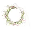 Fleurs décoratives filles cheveux cravates bandeau bandeau couronne florale artificielle couronnes bandeaux pour mariée tissu mariée