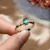 Anelli a grappolo Regalo di nozze Anello con smeraldo Gioielleria raffinata in argento sterling 925 naturale e reale