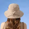 Chapeaux à large bord femmes été Protection solaire seau chapeau dame élégant crème solaire casquette de plage extérieur couvre-chef en gros livraison directe dans