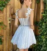 Party Dresses Fashion Mini Lace Homecoming Spaghetti Stems Short Prom Gown Aline Little White Dress Robe de Cocktail