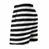 Men's Shorts Summer Board Classic Retro Striped Running Black White Stripes Halloween Custom Beach Quick Dry Swim Trunks