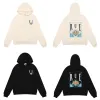 New Fashion Couple RHUDE Sweater Sailing Shield Print High Quality Cotton Terry Hoodie Sweater Men's and Women's Same Playing Card Hoodie Pocket Top
