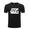 STOP WARS precisa de paz camisetas de algodão de design legal para homens tops de moda camiseta preto branco cor estilo clássico