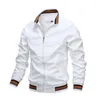 Mensjackor Fashion Windbreaker Jacket White Casual Men Outdoor Waterproof Sports Coat Spring Summer Bomber Jacketkläder 230804