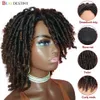 Perucas sintéticas trançadas para mulheres peruca ombre dreadlock preto marrom vermelho africano falso locs crochê torcido cabelo curto 230803