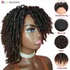 Parrucche sintetiche intrecciate per le donne Parrucca Ombre Dreadlock Nero Marrone Rosso African Faux Locs Crochet Twist Capelli corti 230803