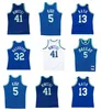 Maglia da basket Dirk Nowitzki Maverick Dalla Jason Kidd Steve Nash Jamal Mashburn Ritorno al passato Blu Bianco Taglia S-XXL