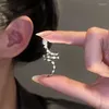 Orecchini posteriori a forma di serpente Zircone Morsetto per osso dell'orecchio per donna Clip di cristallo su polsino senza piercing Gioielli regalo personalizzati di moda