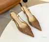 Высокие каблуки Slingback Sandals Designer Женщины Отсуть обувь заостренные пальцы на свету