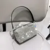 イブニングバッグハンドルラインストーンイブニングバッグシルバークリスタルブリングトップハンドルバッグ女性用財布とハンドバッグ高級デザイナー女性バッグJ230804