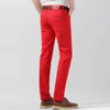 Men's Jeans 2023 Classic Style Business Fashion Pink Red Yellow Stretch Slim Fit Straight Denim Trousers Male Brand Pants