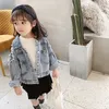 Jackor Pearls Beading Denim Jacket For Girls Fashion Coats Children Clothing Autumn Baby Girls Clothes Ytterkläder Jean Jackets Coat 230803