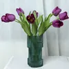 Decoratieve Bloemen Kunstbloem PU Tulp Tafel Middenstukken Realistisch Bloesem Boeket Arrangement Lange steel Zijde