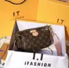 Conjunto de 3 peças de bolsas de ombro de couro genuíno de alta qualidade para mulheres, designer de luxo, bolsa composta de flores, bolsa tiracolo, bolsa de moedas, bolsas combinadas de três peças