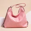 Sacs d'école Femme Rose Multifonction Sac À Dos Esthétique Huile Cire En Cuir Dames Aisselle Grand Sac À Bandoulière Élégant Chaîne Hobos Sac À Main 230804