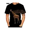 Heren T-shirts 2023 Zomer Mode 3D-gedrukt Giraffe T-shirt Voor Mannen En Vrouwen Casual Korte Mouwen